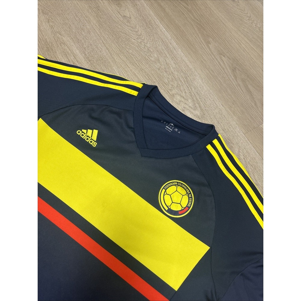 Adidas Colombia 2015 Away football Soccer Jersey Blue Sz XL Cuadrado #11